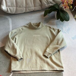 Essentials Fear of God Mens Small Green Mockneck Crewneck Sweater